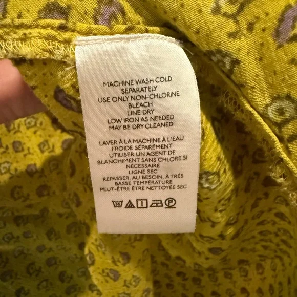 Greenish Yellow Pilcro Floral Women's Top - Picture 6 of 6